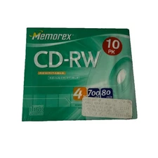 CD-RW 5 PK Rewritable 700mb Up To 4x 80 Min Audio Recording Time