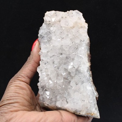 Moroccan raw quartz with filaments of Goethite, Druze and Crystals 465gr 125mm