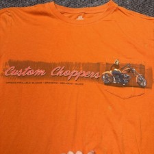 Custom Choppers XL T Shirt with the hot biker chic Motorcycle Orange