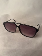 70s 80s Grandpa Chunky Black Sunglasses Aviator Driver Oversized Made In Italy