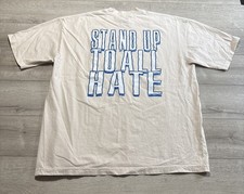Mitchell & Ness Stand Up To All Hate Graphic T Shirt Mens XL White Made In USA
