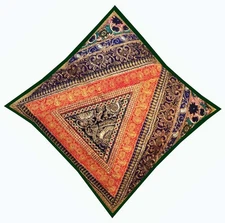 24" ETHNIC ART DÉCOR SARI THROW FLOOR BED CUSHION PILLOW COVER CELEBRATION GIFT