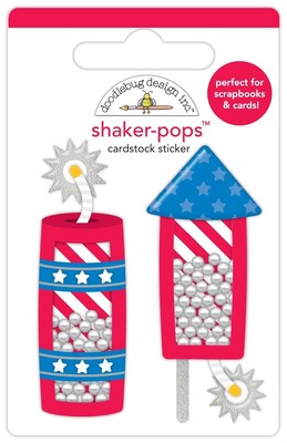 Doodlebug Shaker-Pops 3D Sticker-Freedom Fireworks, Hometown USA 5A0026TX-1G989