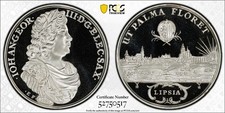 PCGS Leipzig Saxony 1681 1991 PR69 Silver City View Taler German Restrike TopPop