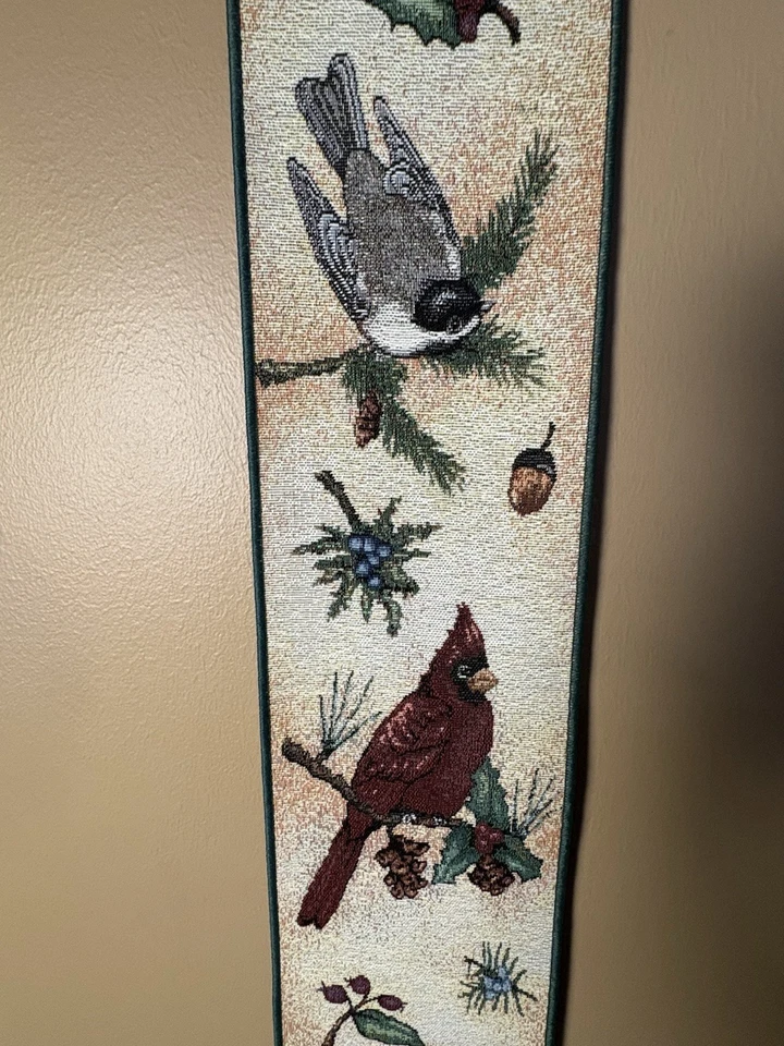 Corona Woven Tapestry Wall Hanging Bell Pull Holiday With Birds - Image 3 of 4