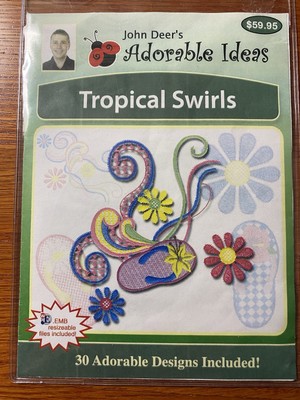 ''Tropical Swirls'' by Adorable Ideas  30  Embroidery  Designs, Beach,Sun