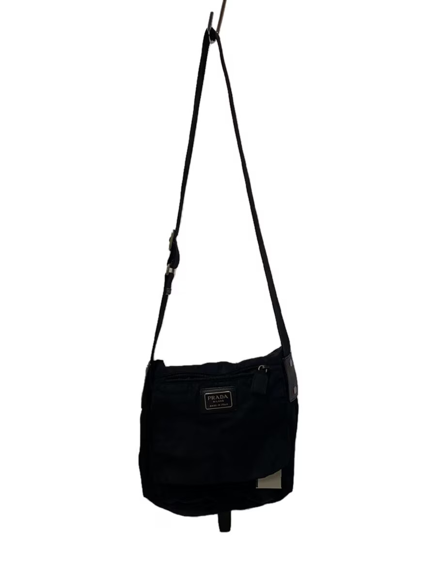 PRADA Black Nylon Shoulder Bag Minimalist Design