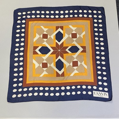 LANVIN Paris Seidentuch handrolliert ca 90x90 cm Designer Tuch Vintage