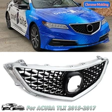 2018 Style Mesh Chrome & Black Front Bumper Grille Grill FOR Acura TLX 2015-2017