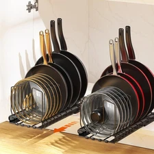 Housolution 2 Pack Pull Out Pot and Pan Organizer for Under Cabinet, Slide Ou...