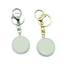 10PCS Coins Holder Keychain Capsule Storage Box Key Ring For 30mm Round Coin V