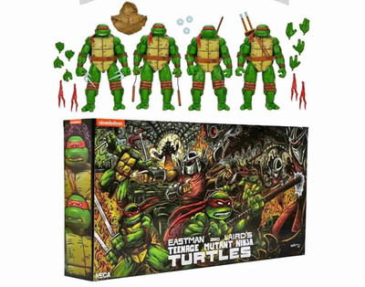 NECA TMNT Comic Leonardo Raphael Michelangelo Donatello Mirage Comics 4er Pack Set