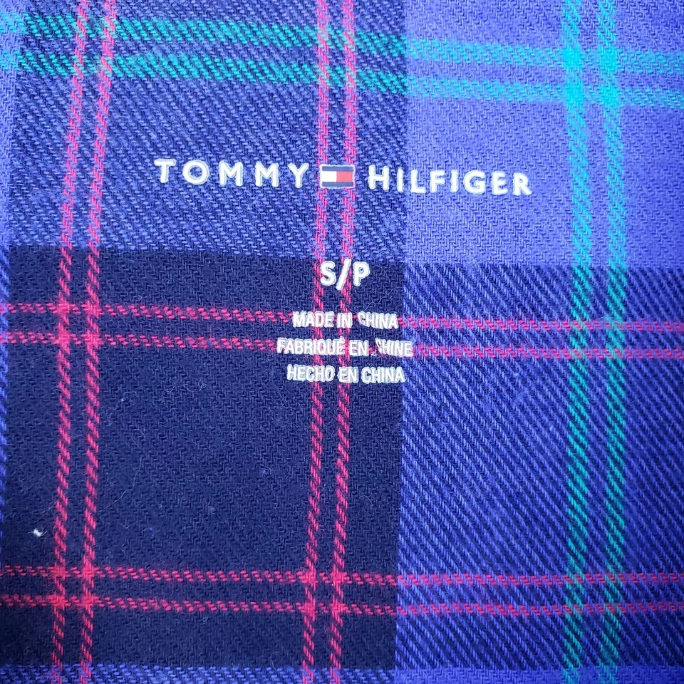Camisola Tommy Hilfiger xadrez pijama longo botão feminino tamanho pequeno dormir - Imagem 4 de 4