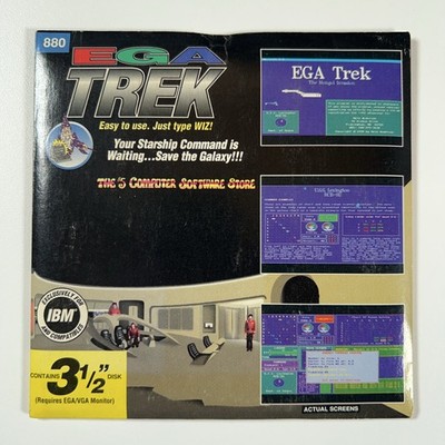 VTG NOS EGA Trek: The Mongol Invasion Shareware PC Game 3.5'' Disk Wiz Technology