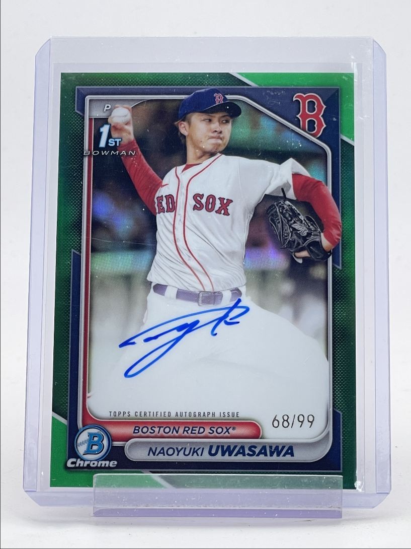 NAOYUKI UWASAWA 2024 BOWMAN CHROME 1ST GREEN REFRACTOR AUTO /99 Q4586