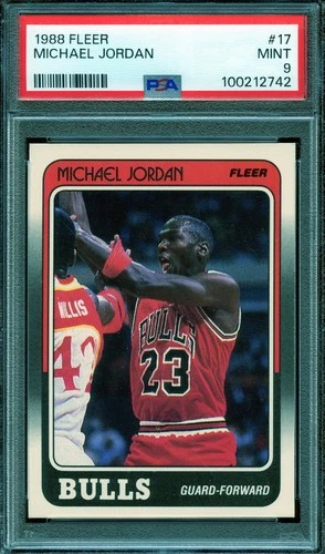 1988 Fleer MICHAEL JORDAN #17 Basketball Card PSA 9 MINT