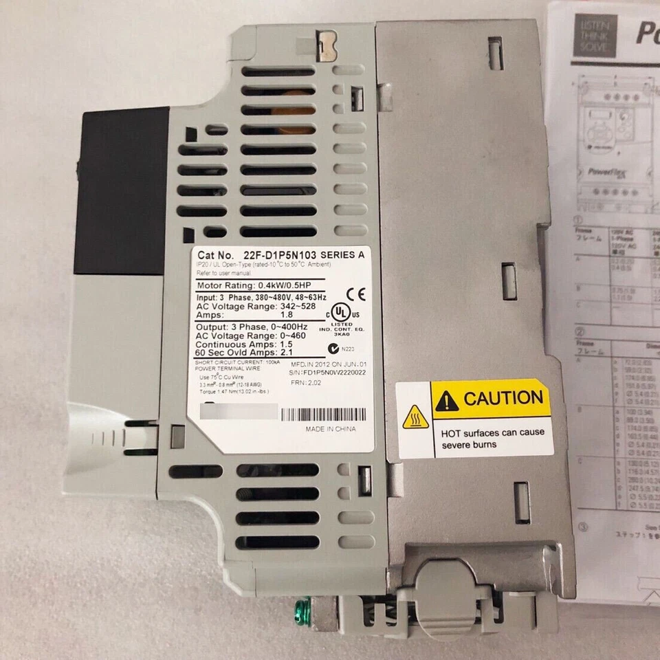 NEW Factory Sealed 22F-D1P5N103 PowerFlex 4M 0.4kW/0.5 HP ship DHL US Free Tax - Image 4 of 4