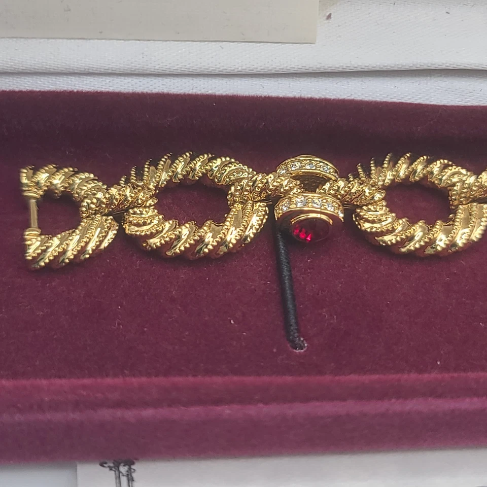 Pulsera Camrose Kross JBK Estrás Rojo Tono Dorado Con Caja 7-8" Foto 2 de 4