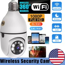 5G/2.4G Wifi E27 Bulb Surveillance Camera Night Vision Zoom Video Home Security