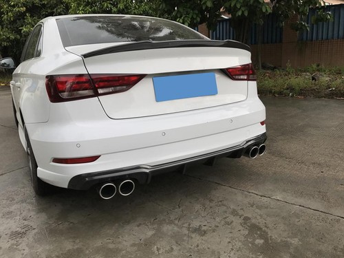 For Audi A3 Sline S3 Sedan 2017-18 REAL CARBON Rear Bumper Diffuser Lip Bodykit - Picture 5 of 16