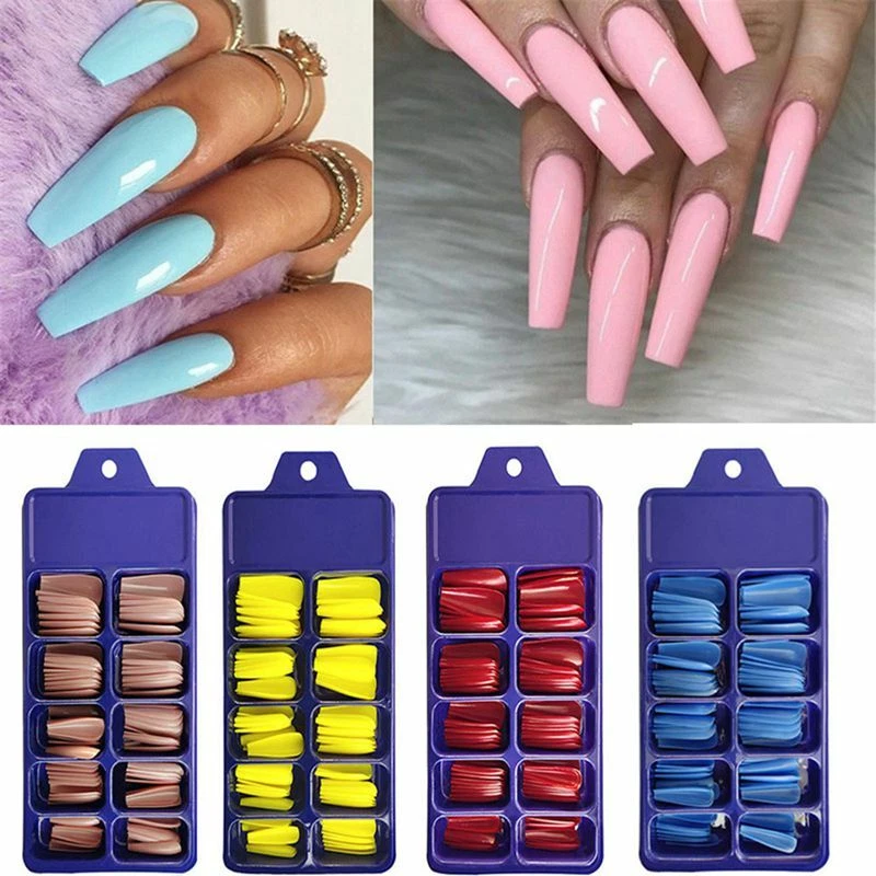 100Pcs Ballerina Fake Nail Coffin Tips Long Art Full Cover False Nails Manicure⇓ - image 2 of 4