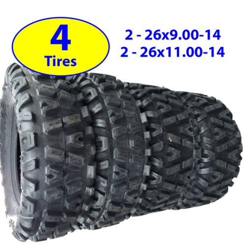 SET OF 4 KENDA K585 ATV TIRES 26-9-14 FRONT 26-11-14 REAR 2 OF EACH like bighorn - Picture 1 of 12