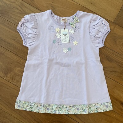 Mädchen-T-Shirt Souris Ginza Isamiya Japan 140 cm 9-10 Jahre Blumen neu mit Etikett