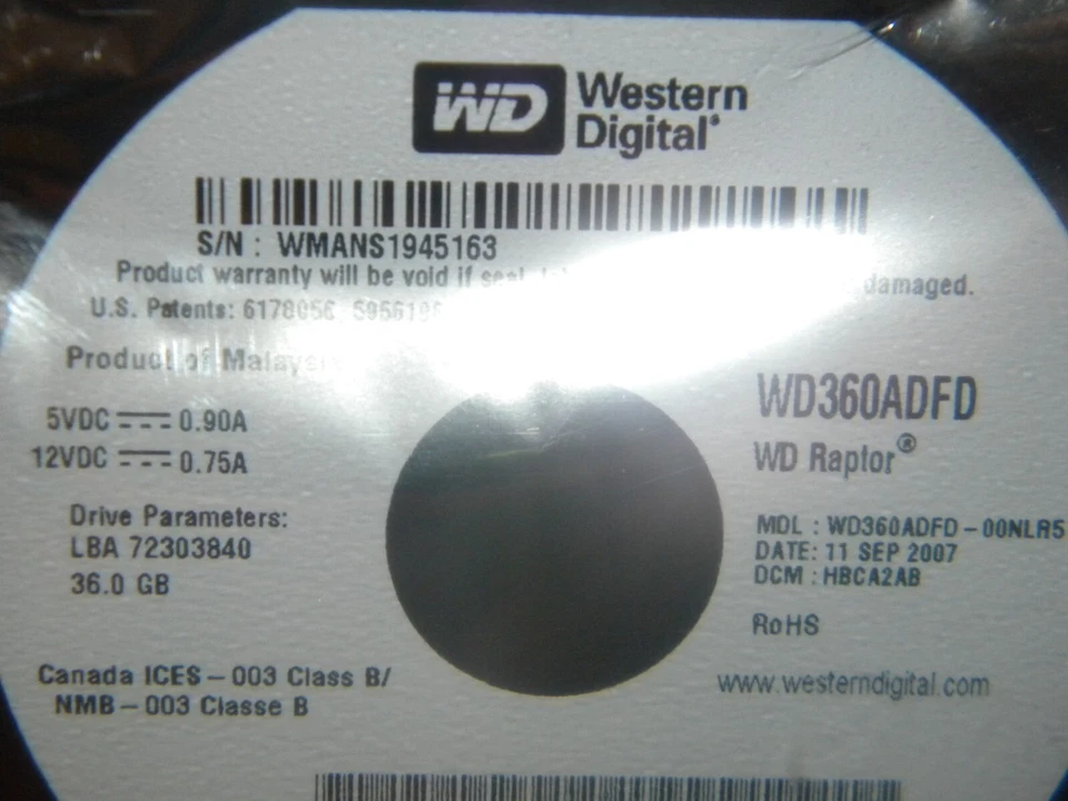 2 NEW Western Digital Raptor WD360ADFD 36GB 10000RPM 16MB Cache SATA 3.5'' Inch - Image 4 of 4