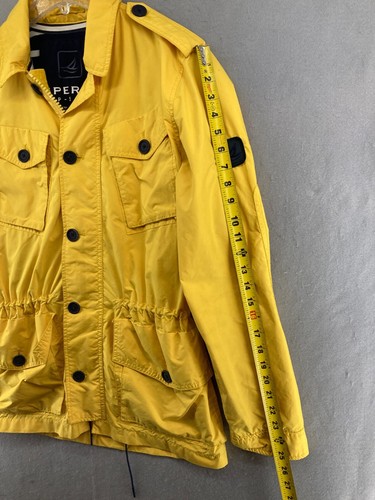 Sperry Top Sider Jacket Mens M Yellow Nautical Boating Cargo - Picture 4 of 10