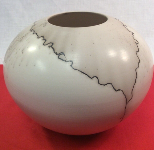 Michael Morier Earthenware Burnished Horsehair Pottery Vase Pot RARE Signed Art - Picture 3 of 9