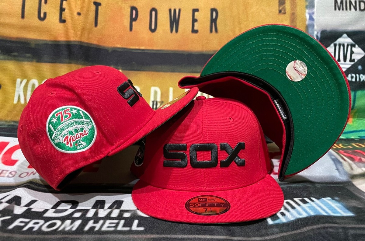 【海外限定】New Era 59FIFTY Chicago White Sox Red Comiskey NEW ERA Chicago White Sox 75 Comiskey Park Season Custom