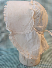 True Midwest Prairie Farm Garden Antique SunBonnet White Cotton