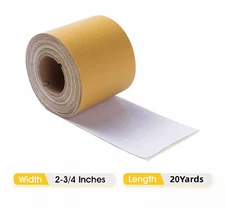 2.75"x 20yd 60-800 Grit PSA Adhesive Sandpaper Roll 2-3/4" Gold Sticky Back Roll