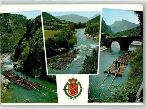 39438640 - Alter Holztransport Rio Eca Navarra Spanien Floss - Afbeelding 1 van 2