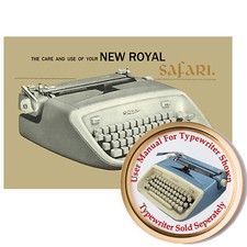 Royal Safari Typewriter User Manual Instruction Manual Owner's Manual thumbnail
