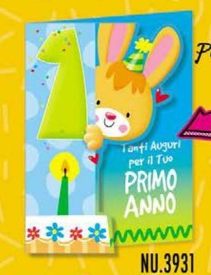 Biglietto Auguri Compleanno Animalotti 1 Anno Bambino Con Coniglietto Ebay