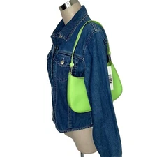 Urban Outfitters Shoulder Bag Bright Green White Stitching Chain Accessory NWT