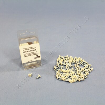 100 Leviton Almond 5/16'' Wallplate Cover Screws 6-32 Thread Oval Head 82400-PRT