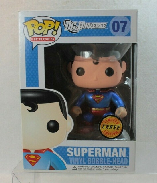 Funko Pop DC Universe Heroes Vinyl Bobble-Head 07 SUPERMAN METALLIC CHASE Target | eBay