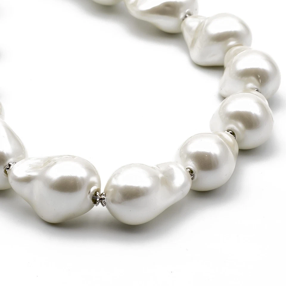 Collana di Perle Barocche o Scaramazze in MADREPERLA con Argento Pietre Naturali - Immagine 3 di 4