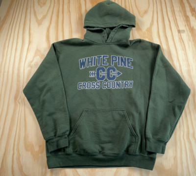 White Pine Cross Country Hoodie Adult Medium Dark Green Michigan Sweatshirt