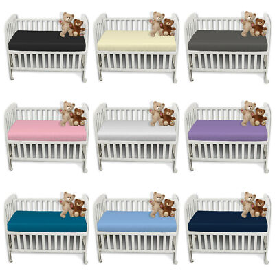 2X Super Weiches Laken 100% Baumwolle Jersey Dehnbar Kinderbett Spannbetttuch/Kissen Paar