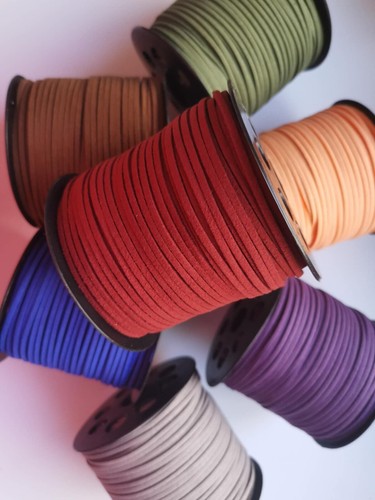 5m Faux Suede Cord Lace Thread String Enviro Leather Jewellery Beading DIY 3mm - Picture 3 of 42