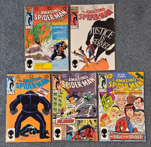 Amazing Spider-Man #271,272,274,277,278 1st Slyde Marvel 1985-86 VF-VF/NM