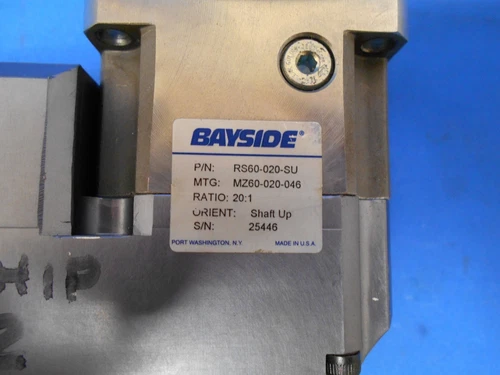 PARKER BAYSIDE  RS60-020-SU  RATIO 20:1 SHAFT UP RIGHT ANGLE MOTOR