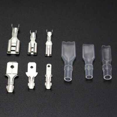 Flachstecker Flachsteckhülsen Spade Kabelschuh mit Isolation 2.8mm 4,8mm 6,3mm 