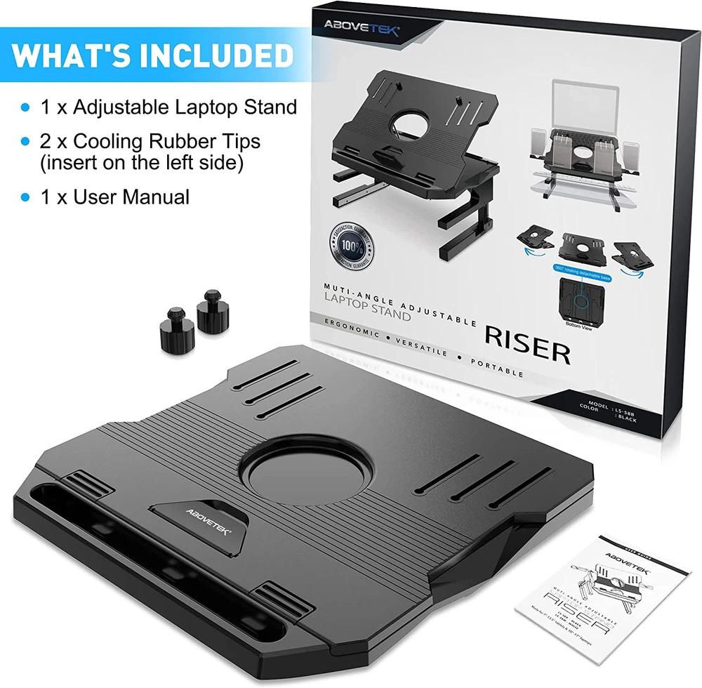 Adjustable 20-Angle Two-Tier Portable Laptop Stand for Ergonomics