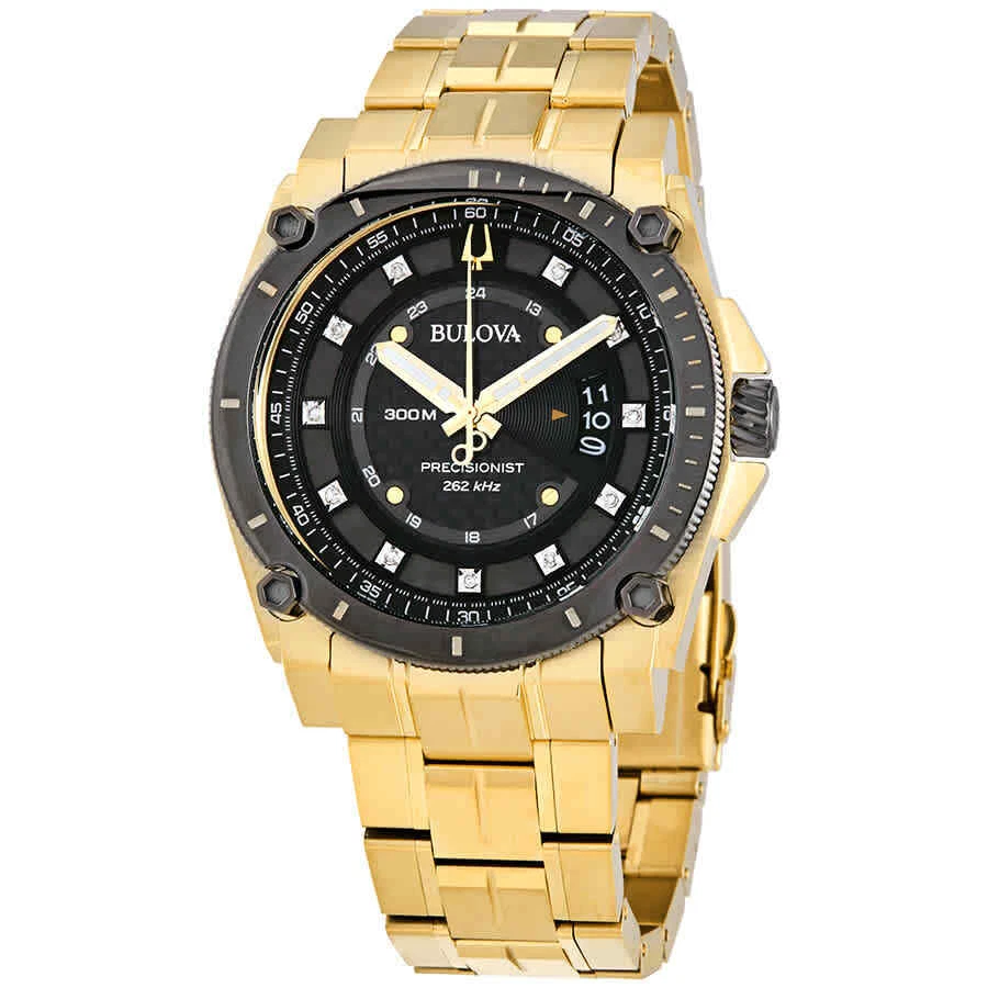Bulova Precisionist Quartz Diamond Black Dial Men s Watch 98D156