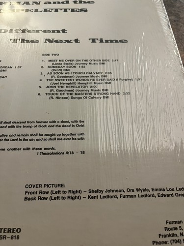 North Carolina Gospel Furman Ledford And The Gospelettes It'll Be Vinyl LP Xian - Picture 4 of 9