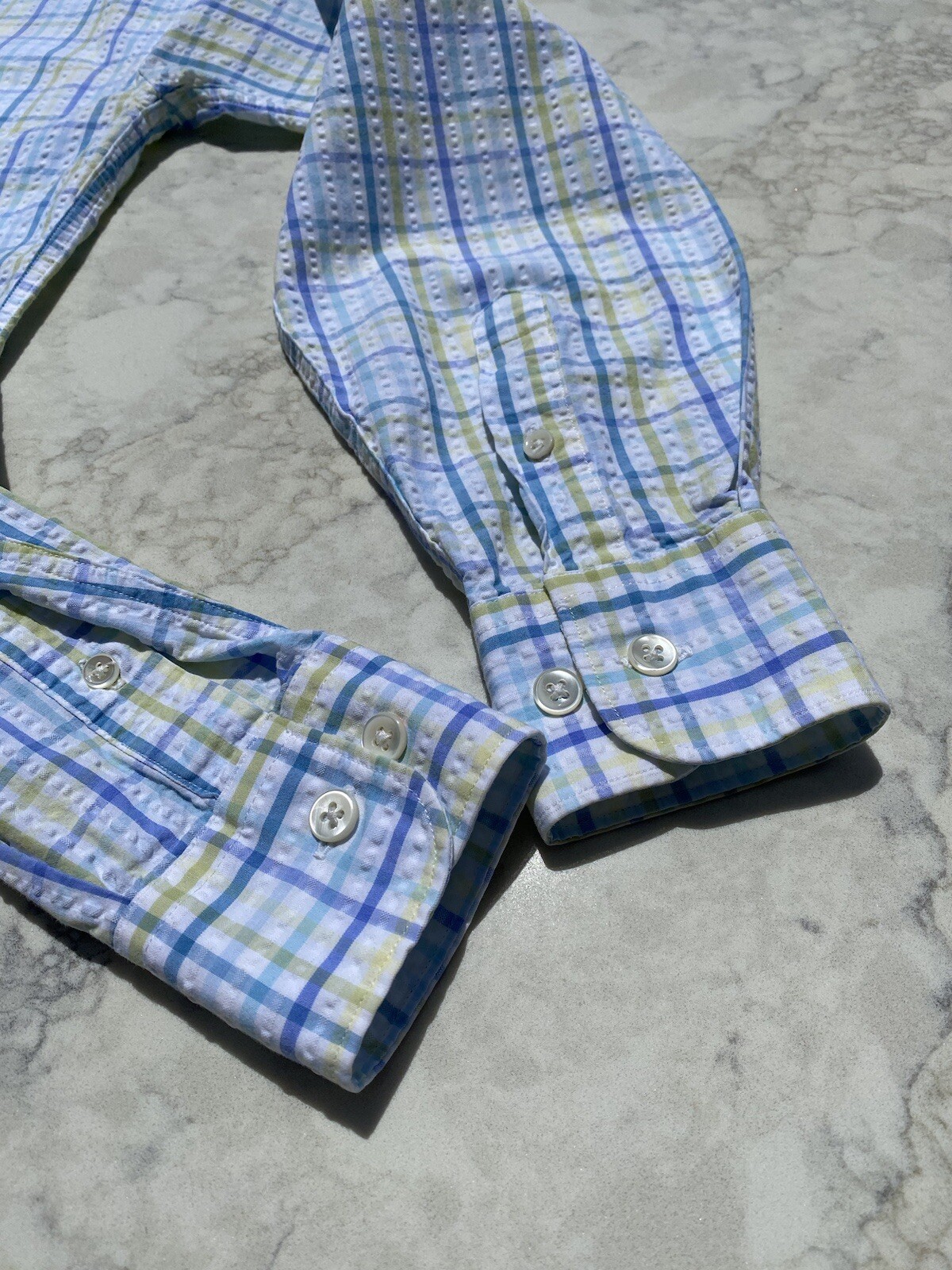 Faconnable Multicolor Plaid Button Down Long Slee… - image 9